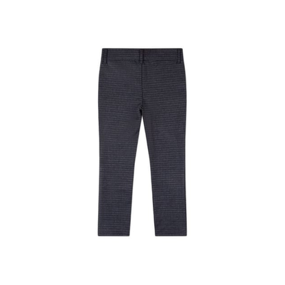 Memoi Navy Boys Plaid Printed Two Pocket Dress Pant