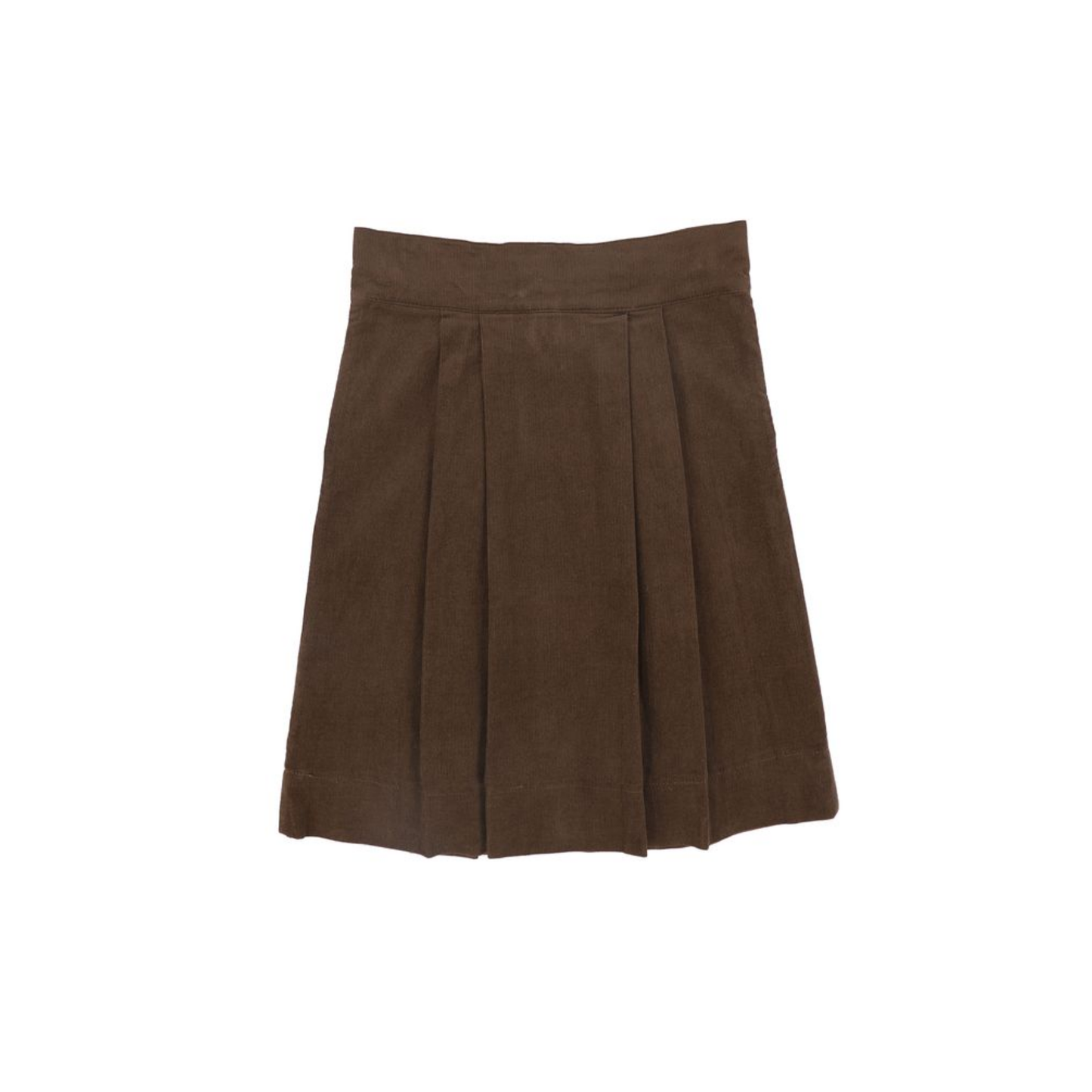 Bamboo Brown Button Corduroy Skirt