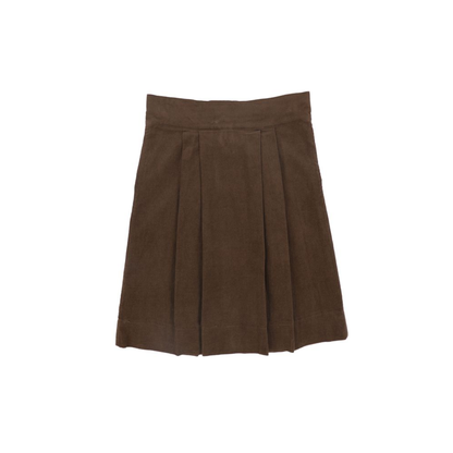 Bamboo Brown Button Corduroy Skirt