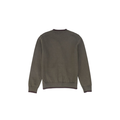 Le Bourdon Olive V-Neck Trim Cardigan