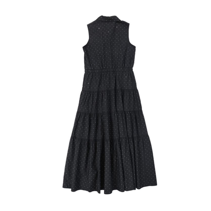 Valentina Black Rhinestone Collared Jumper