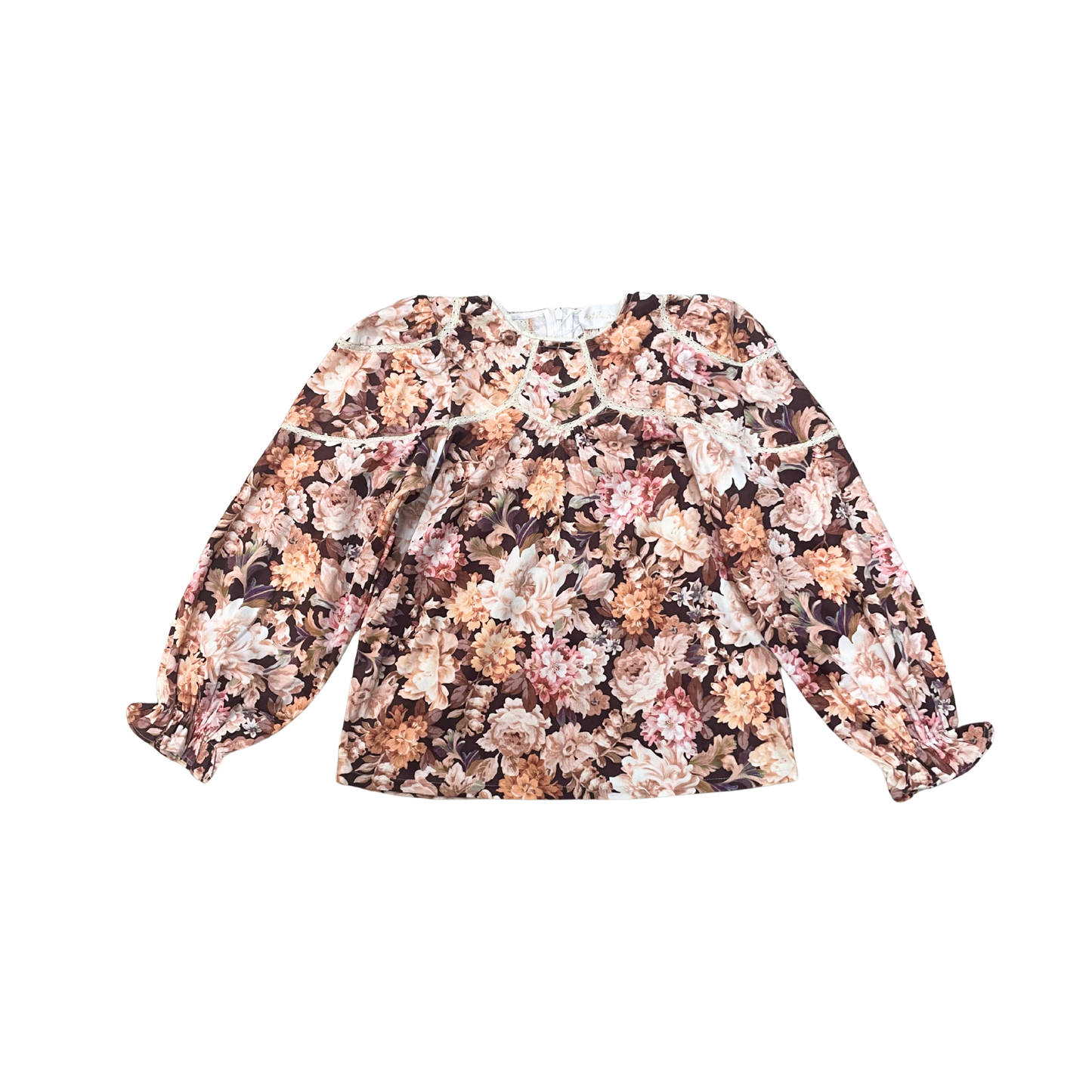 Petite Amalie Winter Bloom Print Cord Long Sleeve Blouse