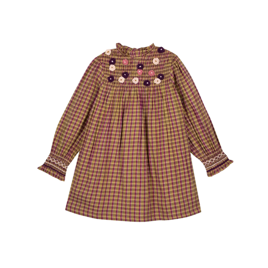 Bonton Camel Plaid London Dress