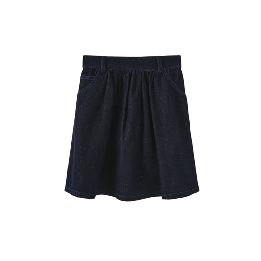 Creative Genius Blue Denim Tanvi Denim Thin Belt Skirt