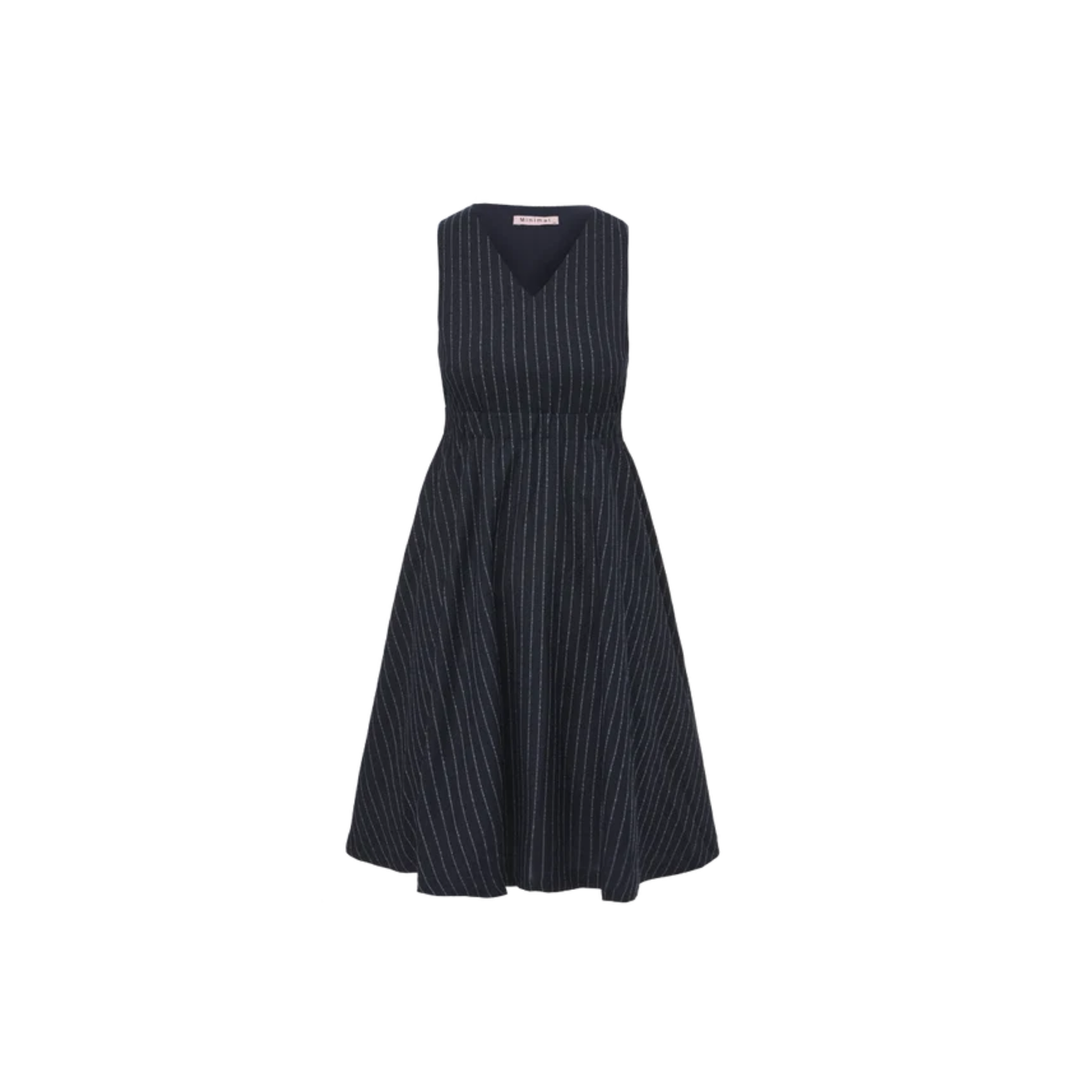 Minimal Navy V Detail Pinstriped Jumper