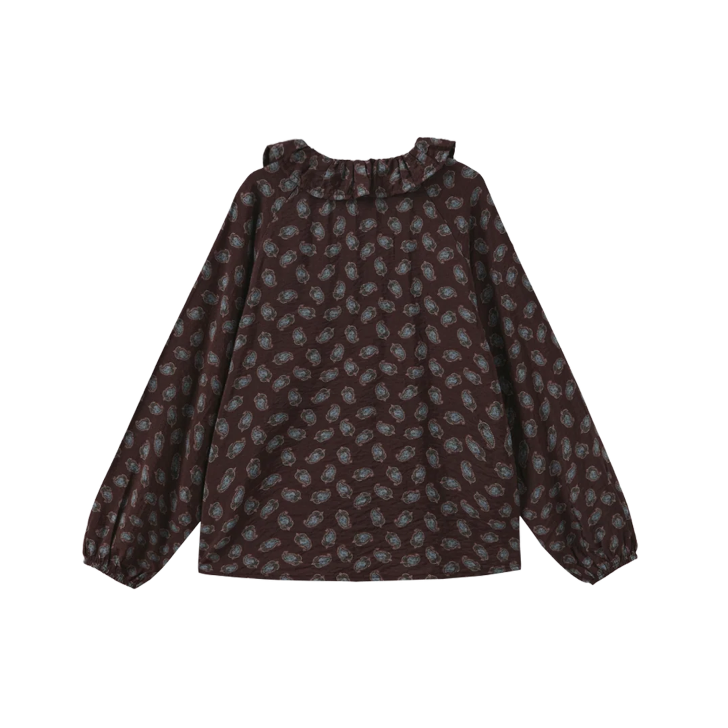 Tustello Floral Leaf Printed Ruffle Blouse