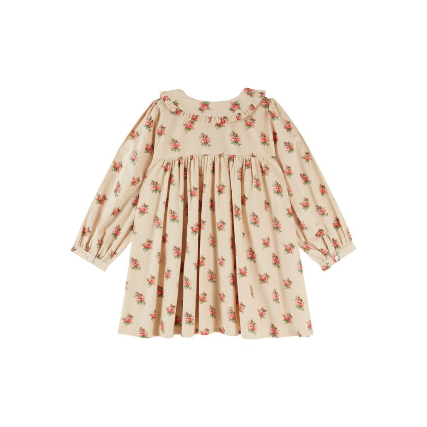 Emile Et Ida Soft Cream Soft Floral Long Sleeve Dress