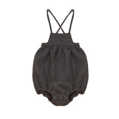 Calla Lili Grey/Brown Tweed Romper