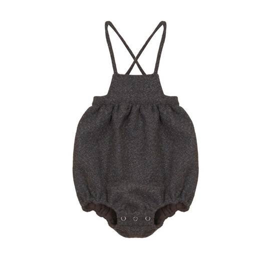 Calla Lili Grey/Brown Tweed Romper