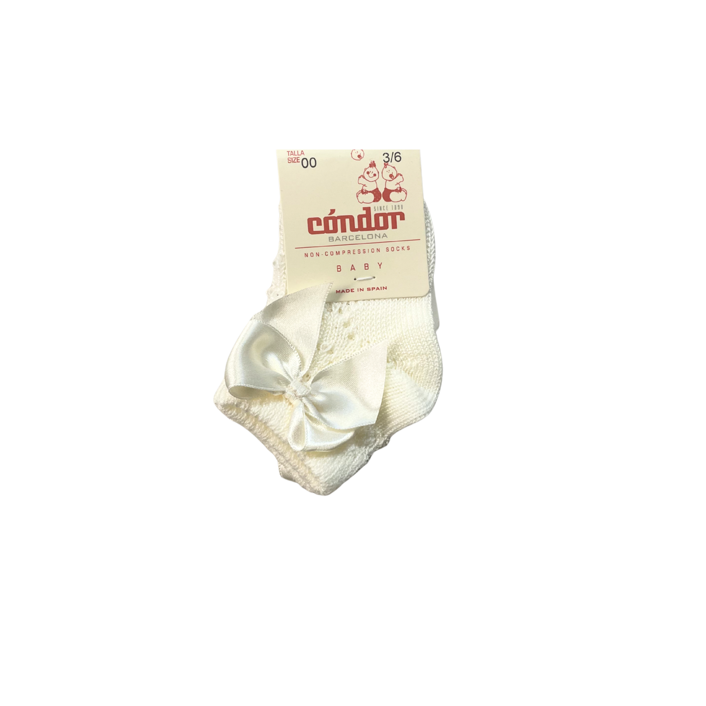 Condor Patterned Crochet Sock W/ Bow