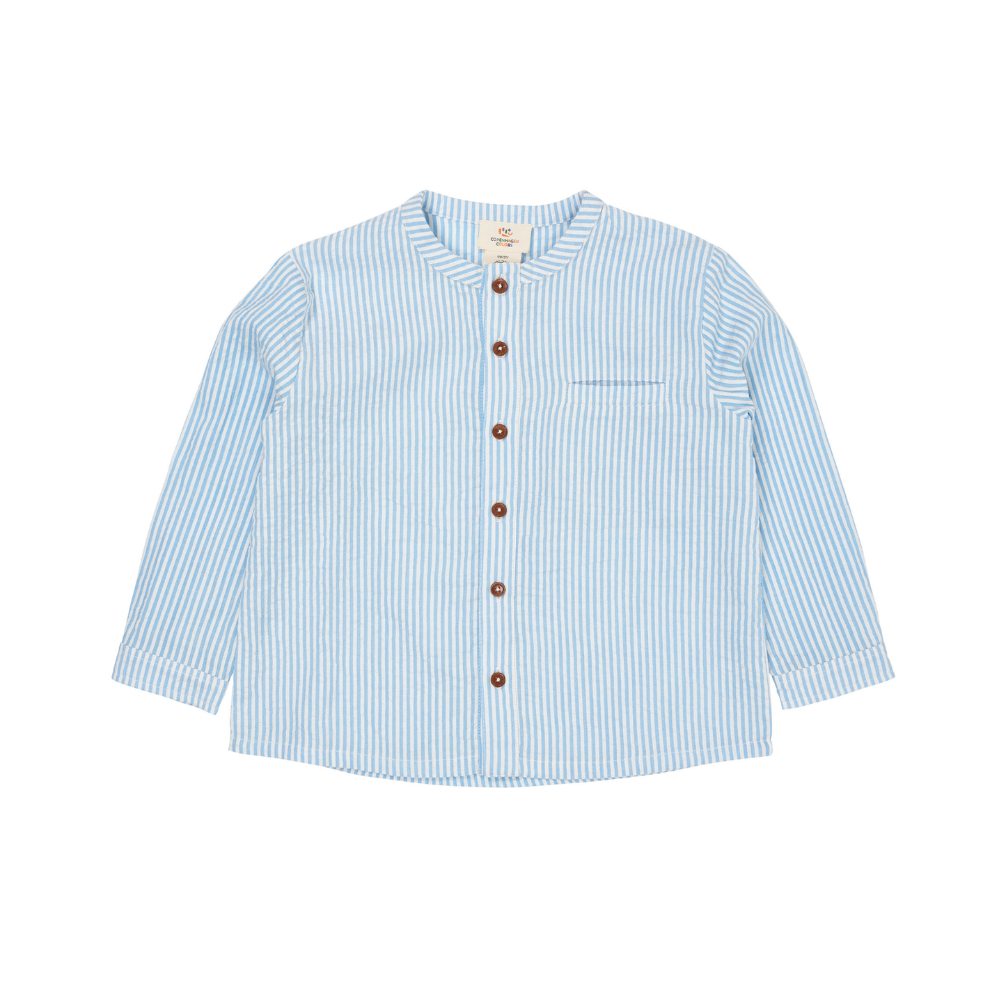 Copenhagen Colors Sky Blue Seersucker Stripe Shirt