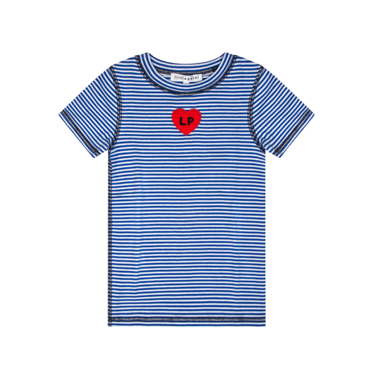 Little Parni Royal / White Striped Short Sleeve Tshirt