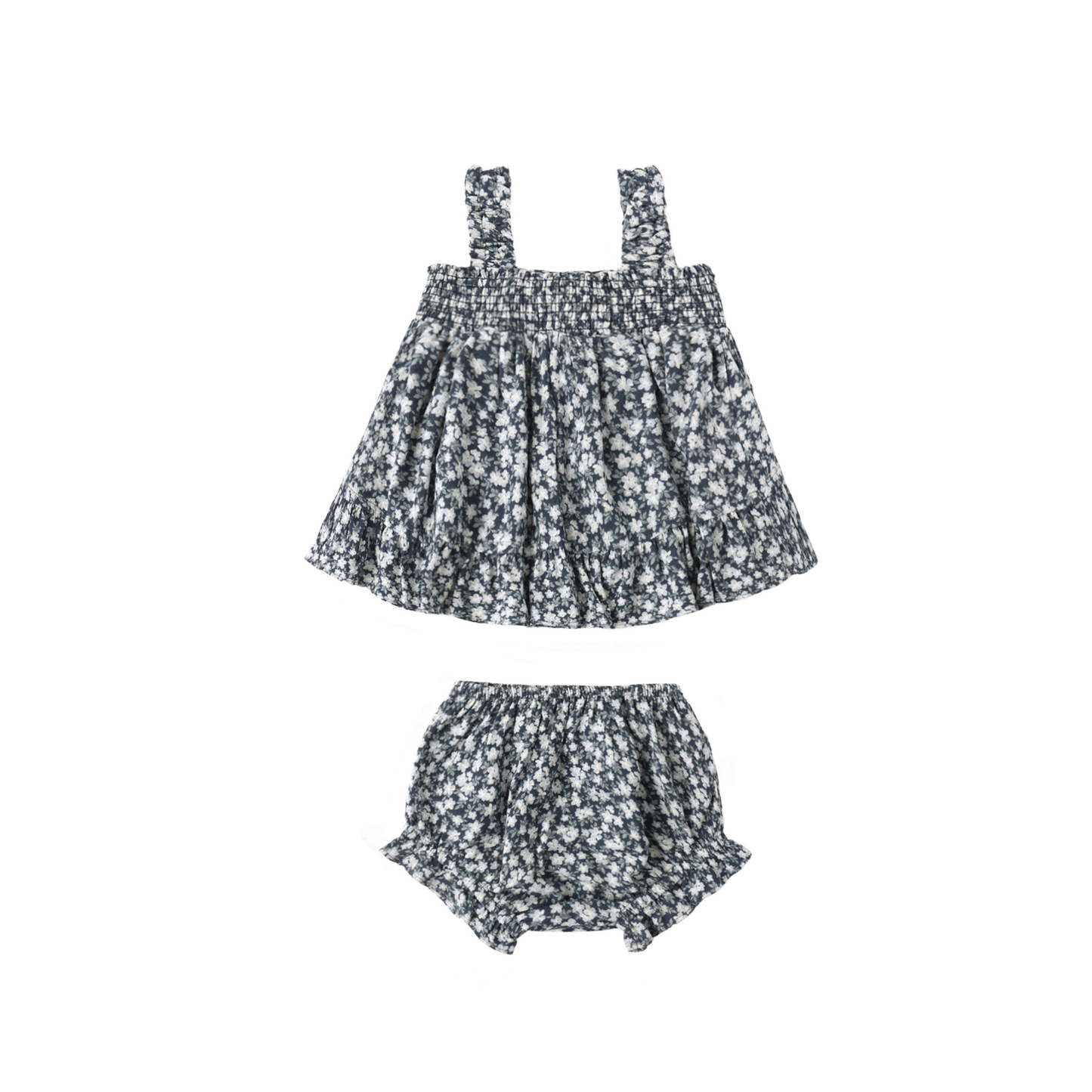 Rylee+Cru Navy Lala Floral Bloomer Set