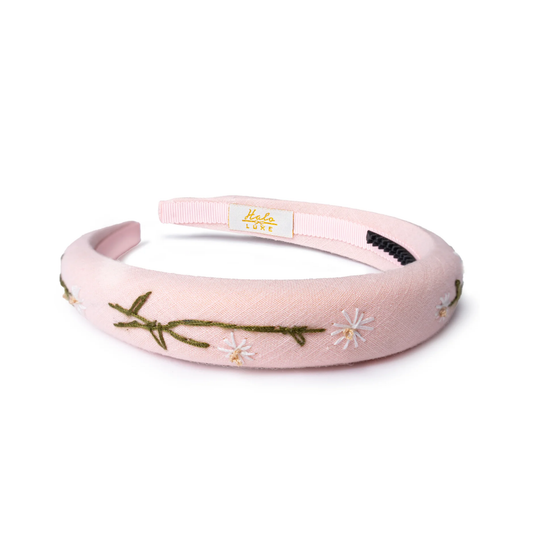 Halo Felicity Summer Soiree Linen Floral Embroidered Headband