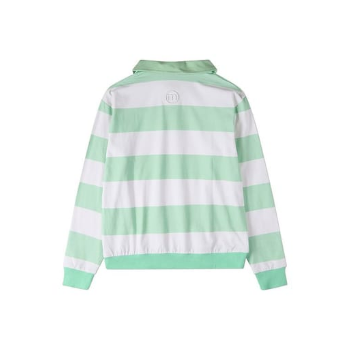 Memoi Mint Summer Flag Striped Long Sleeve Polo Shirt