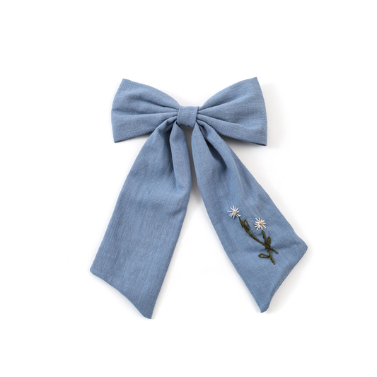 Halo Felicity Summer Soiree Linen Floral Embroidered Longtail Clip