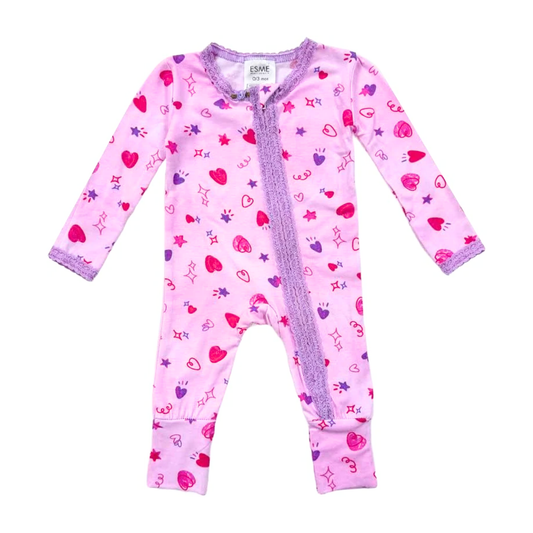 Esme Doodle Lace Flip-Footie