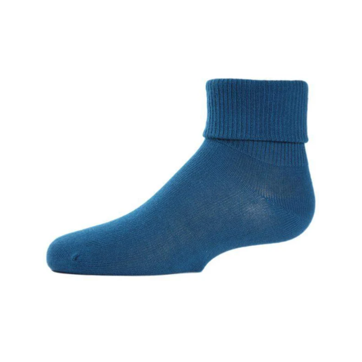 Memoi Kids Triple Roll Cotton Blend Ankle Socks Ink Blue - Mk-5058