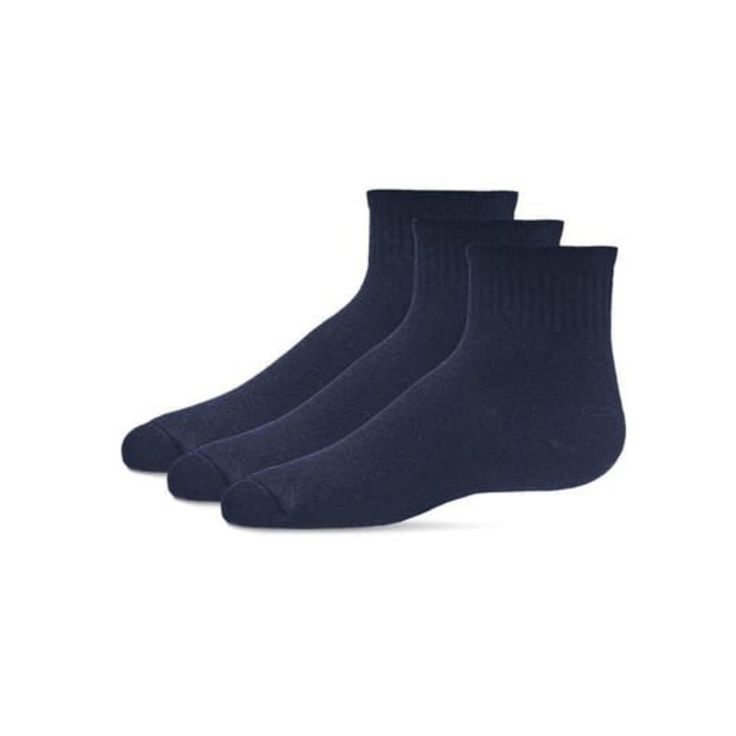 Memoi Kids 3 Pair Pack Mid Cut Cotton Blend Socks - Mk-563
