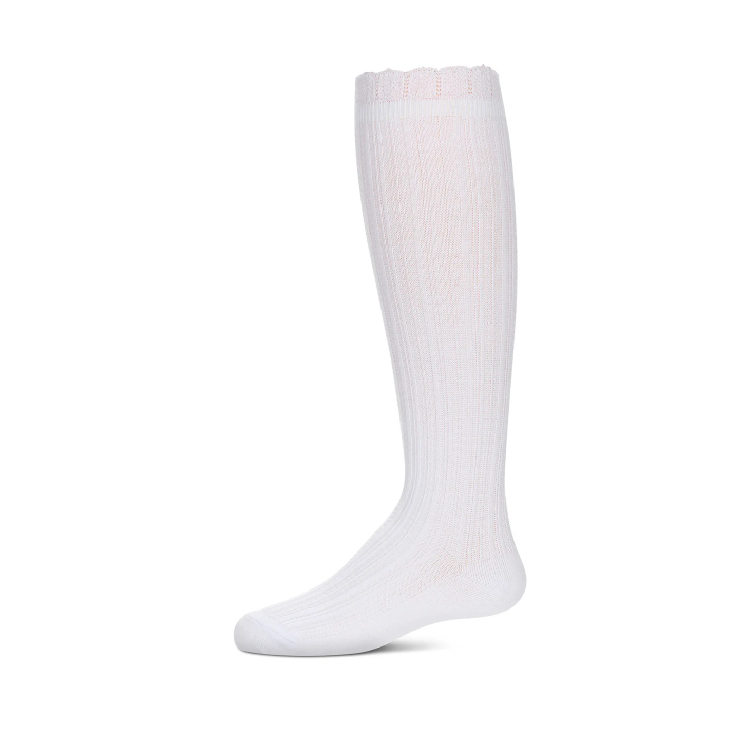 Memoi Girls Crochet Ruffle Design Knee High Socks - Mkf-7165