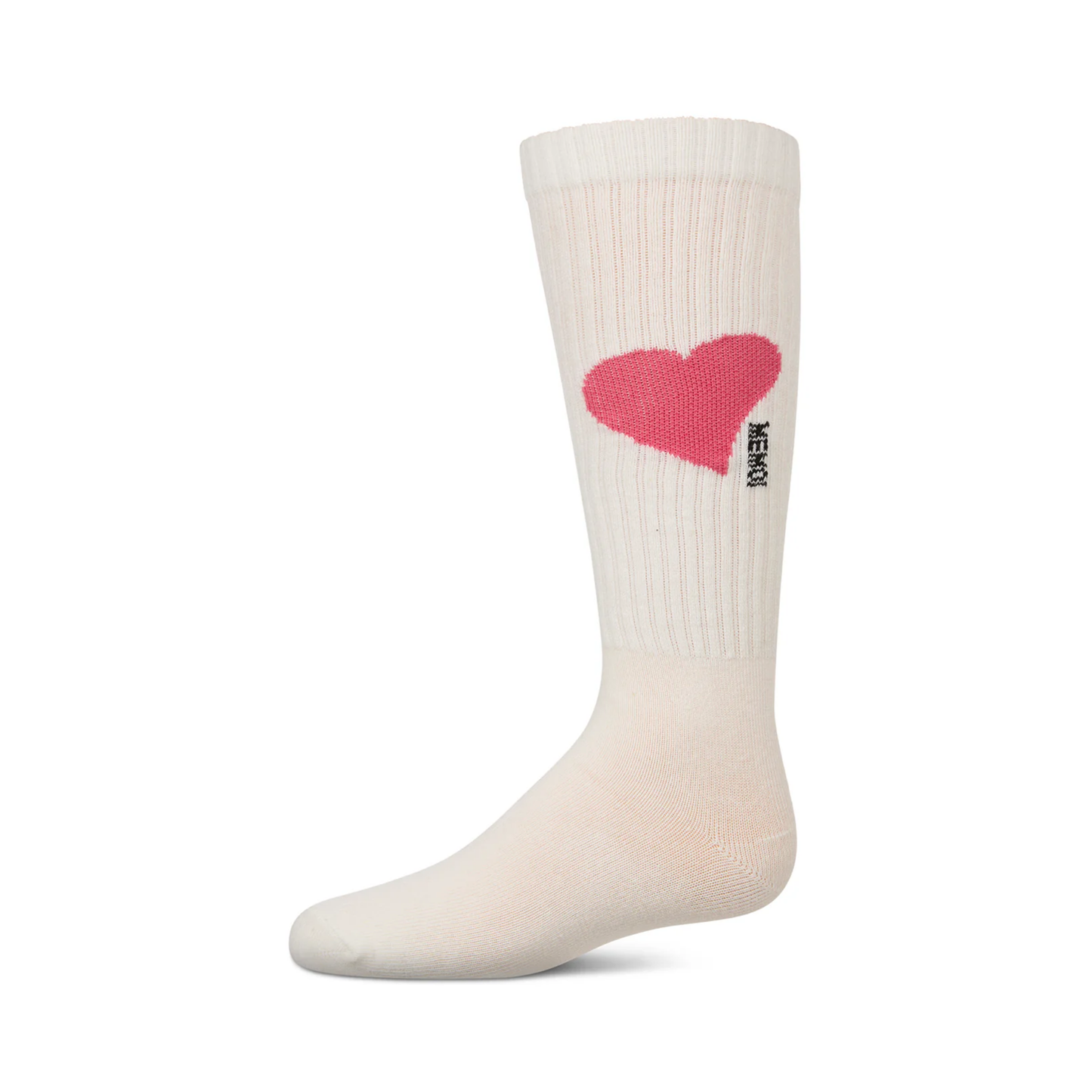 Memoi Single Heart Logo Knee High - MKF-7168