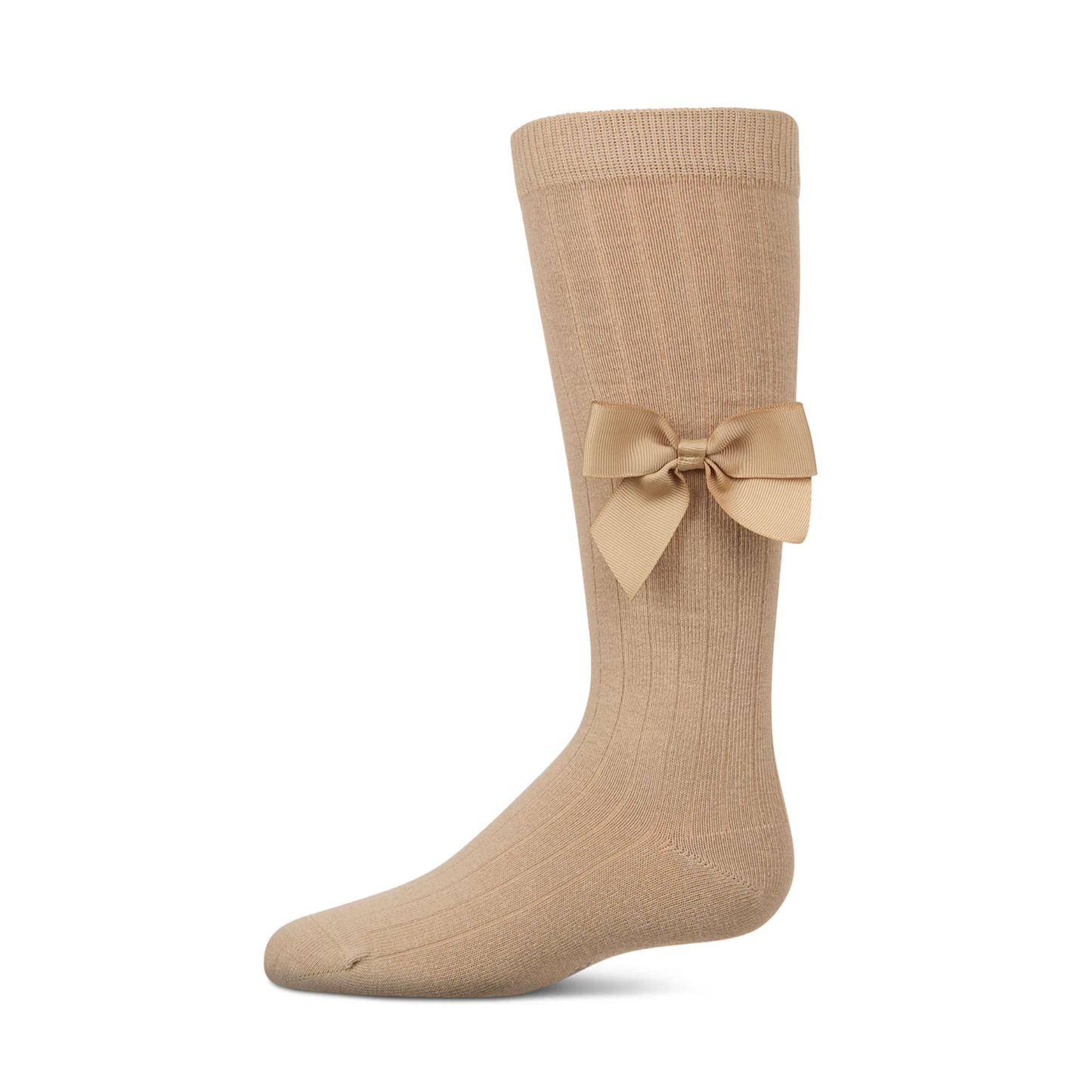 Memoi Ribbed Bow Knee High - MKF-7189