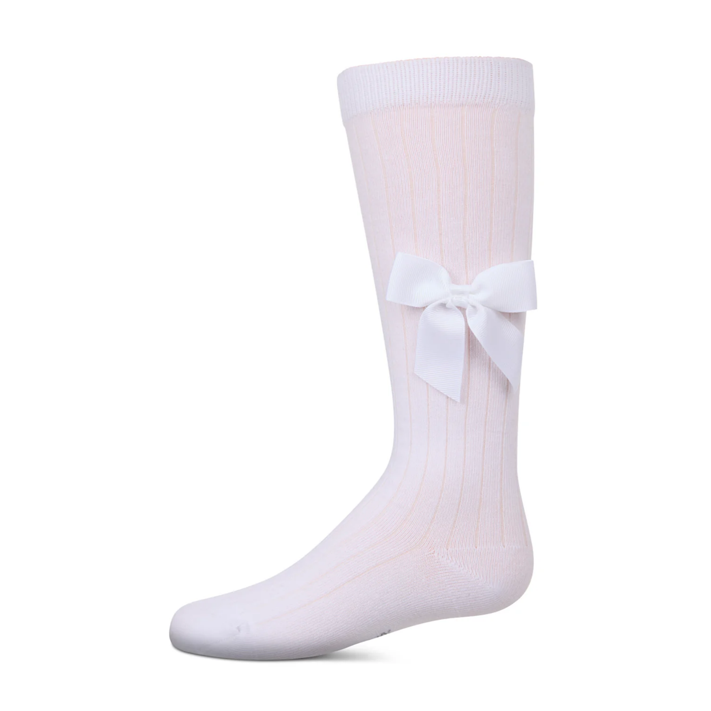 Memoi Ribbed Bow Knee High - MKF-7189