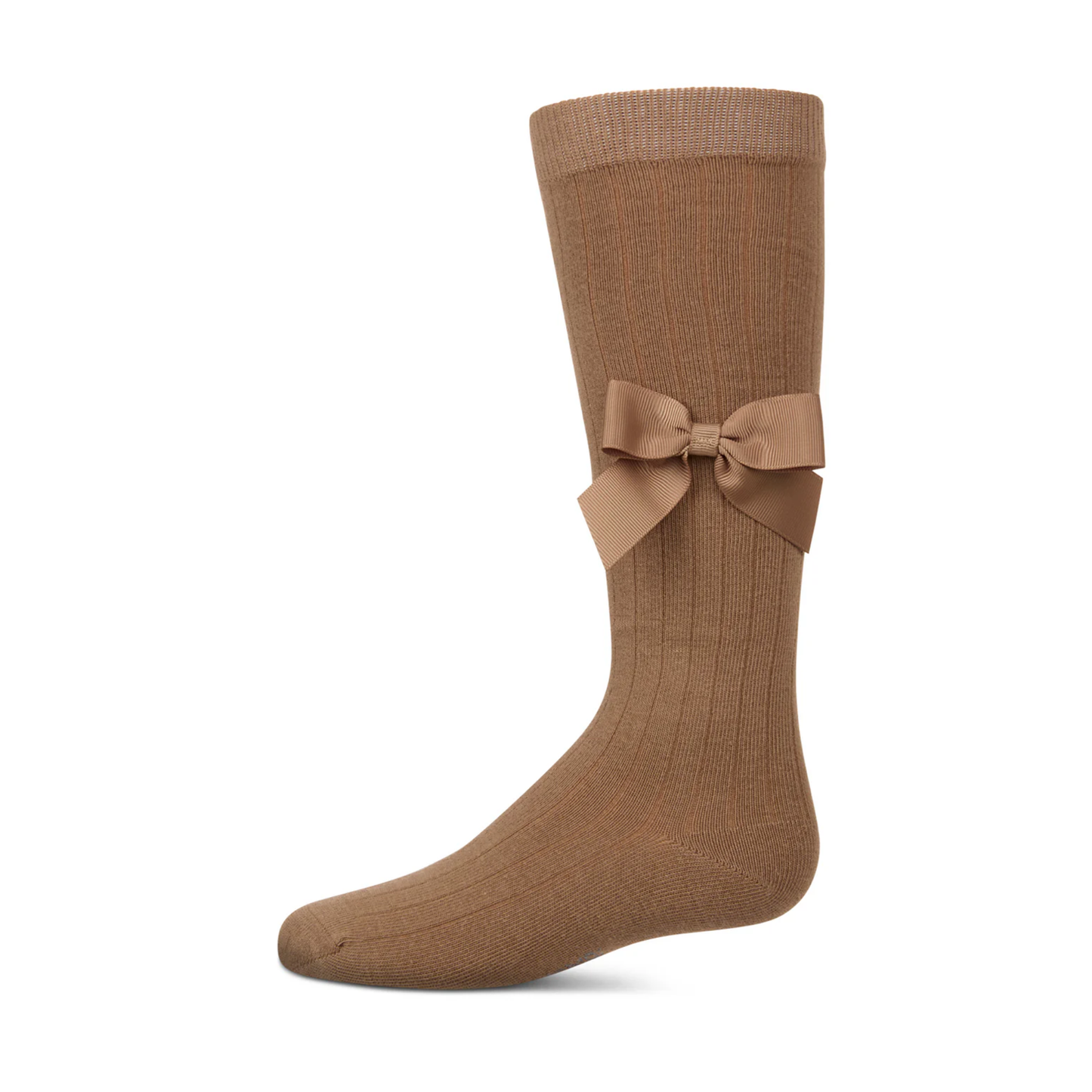 Memoi Ribbed Bow Knee High - MKF-7189