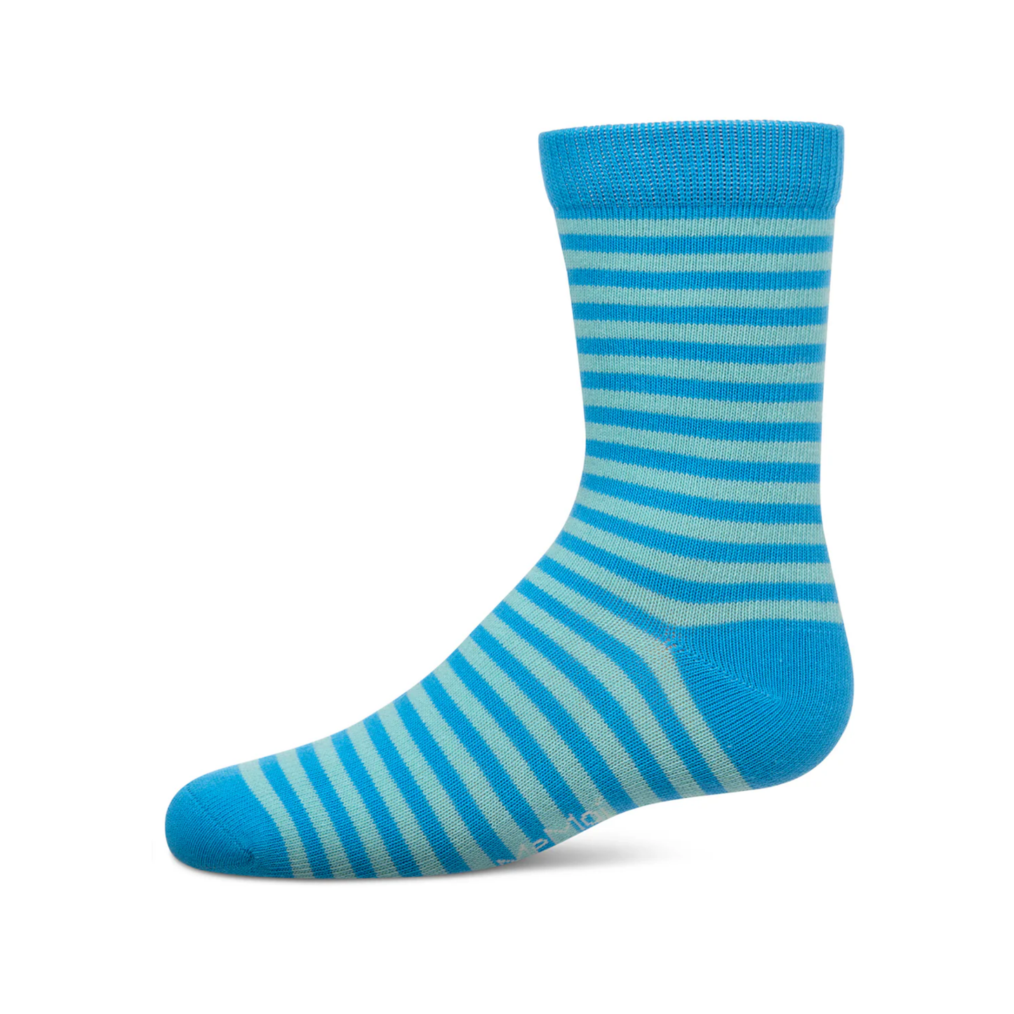 Memoi Thin Stripe Cotton Blend Boys Crew Sock - Mk-155