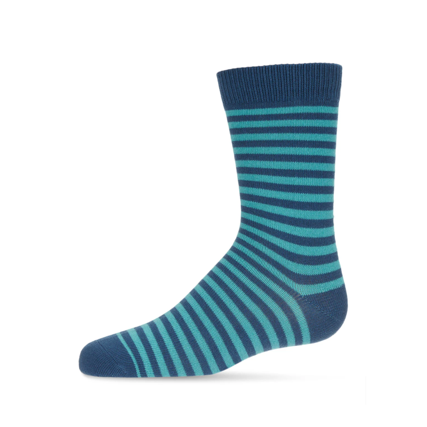 Memoi Thin Stripe Cotton Blend Boys Crew Sock - Mk-155