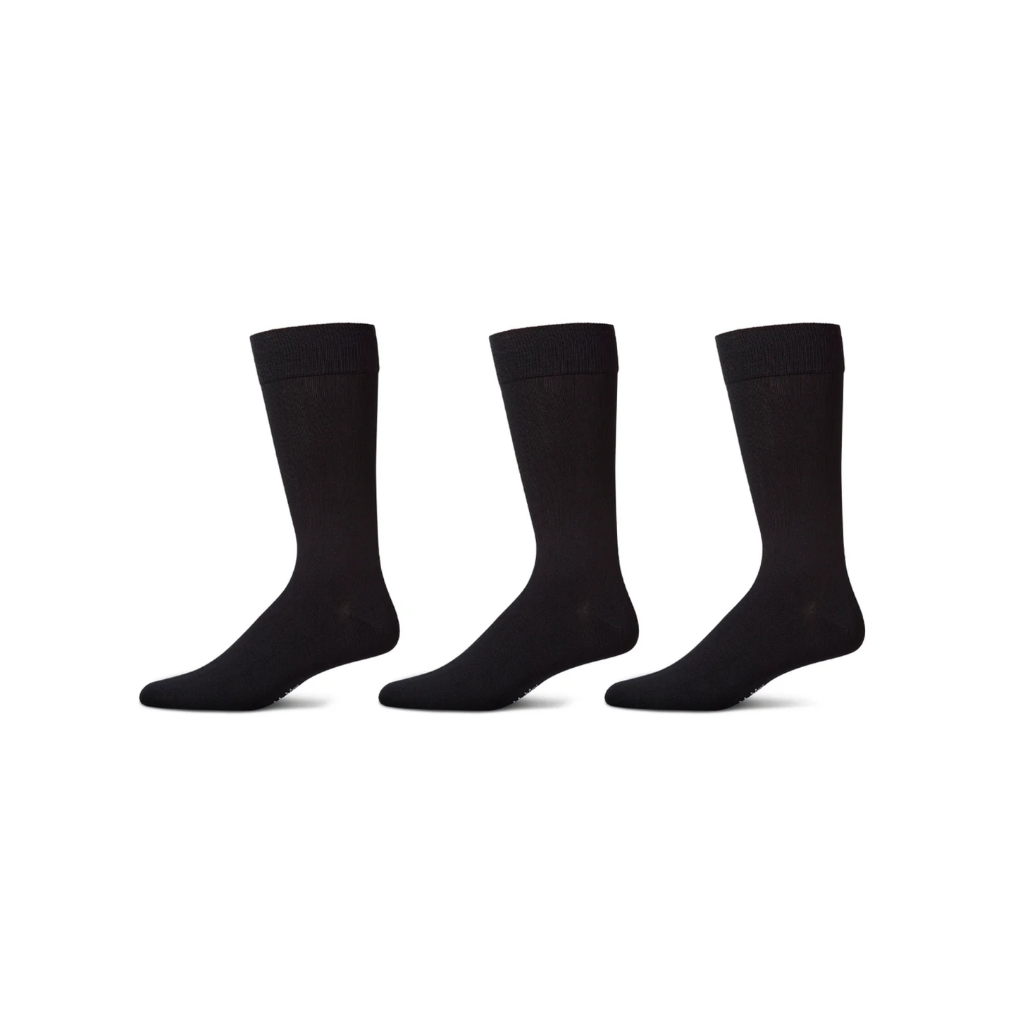Memoi Mens 3 Pair Pack Flat Knit Mercerized Cotton Crew Socks - Mm-470
