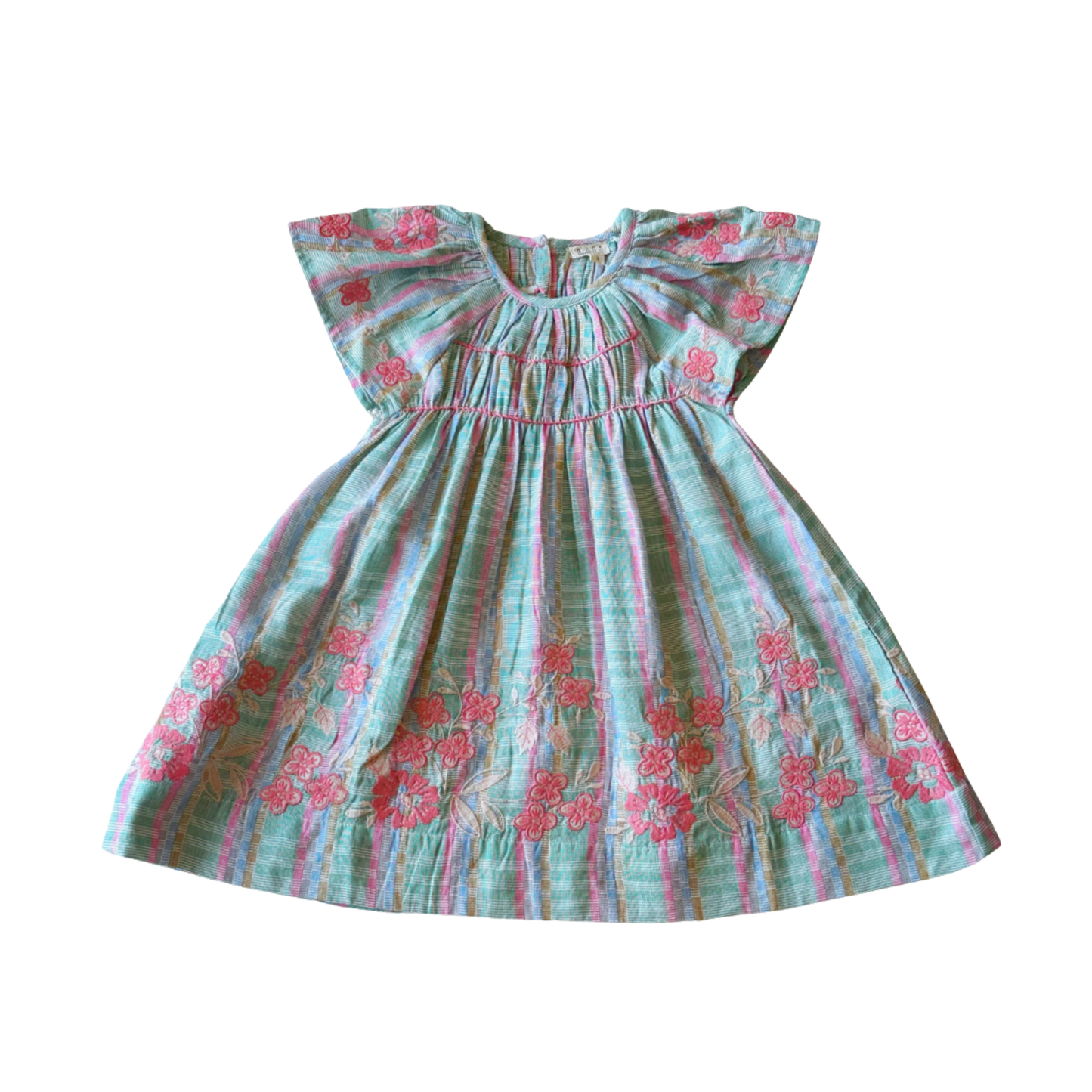 Lali Minty Tulip Check Short Sleeve Dress
