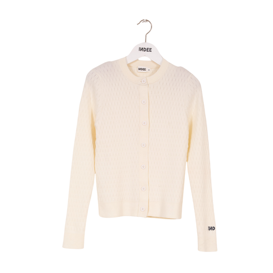 Indee Off White Vip Contrasts Cardigan