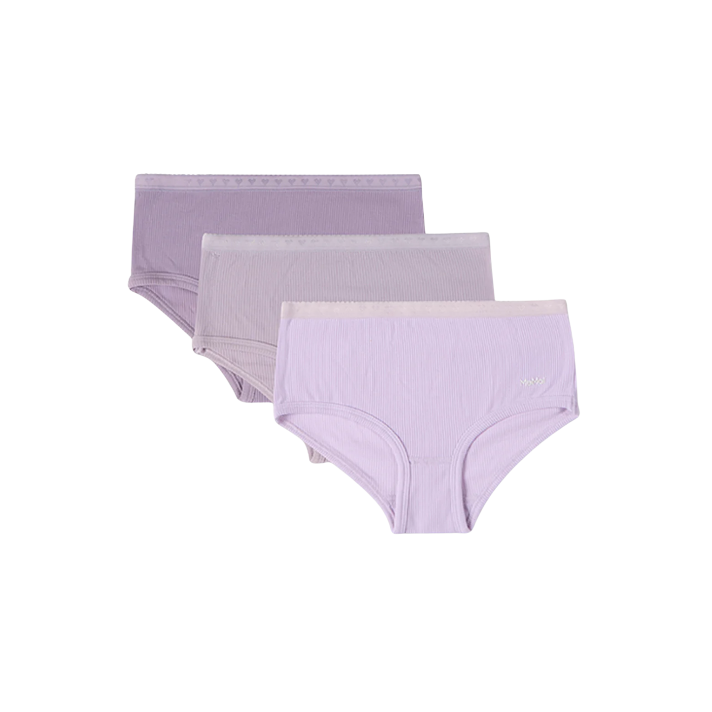 Memoi Solid Ribbed Modal Girls Panty 3 Pair Pack