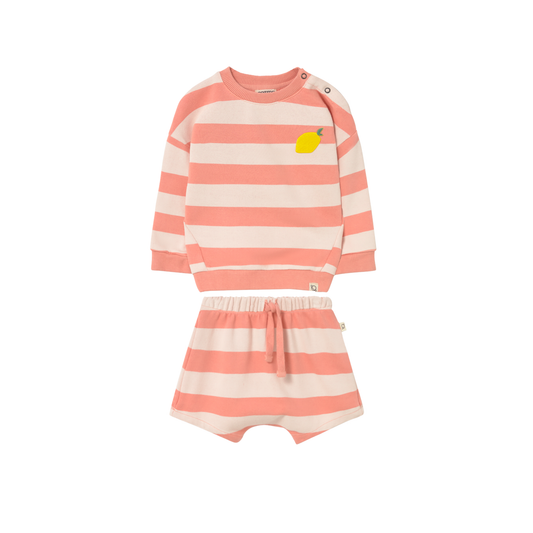 Cozmo Rose Cali Striped Shorts Set