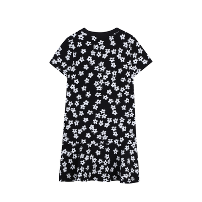 The Marc Jacobs Black Florals Short Sleeve Dress