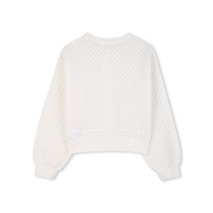 Billieblush White Knit Glitter Cardigan