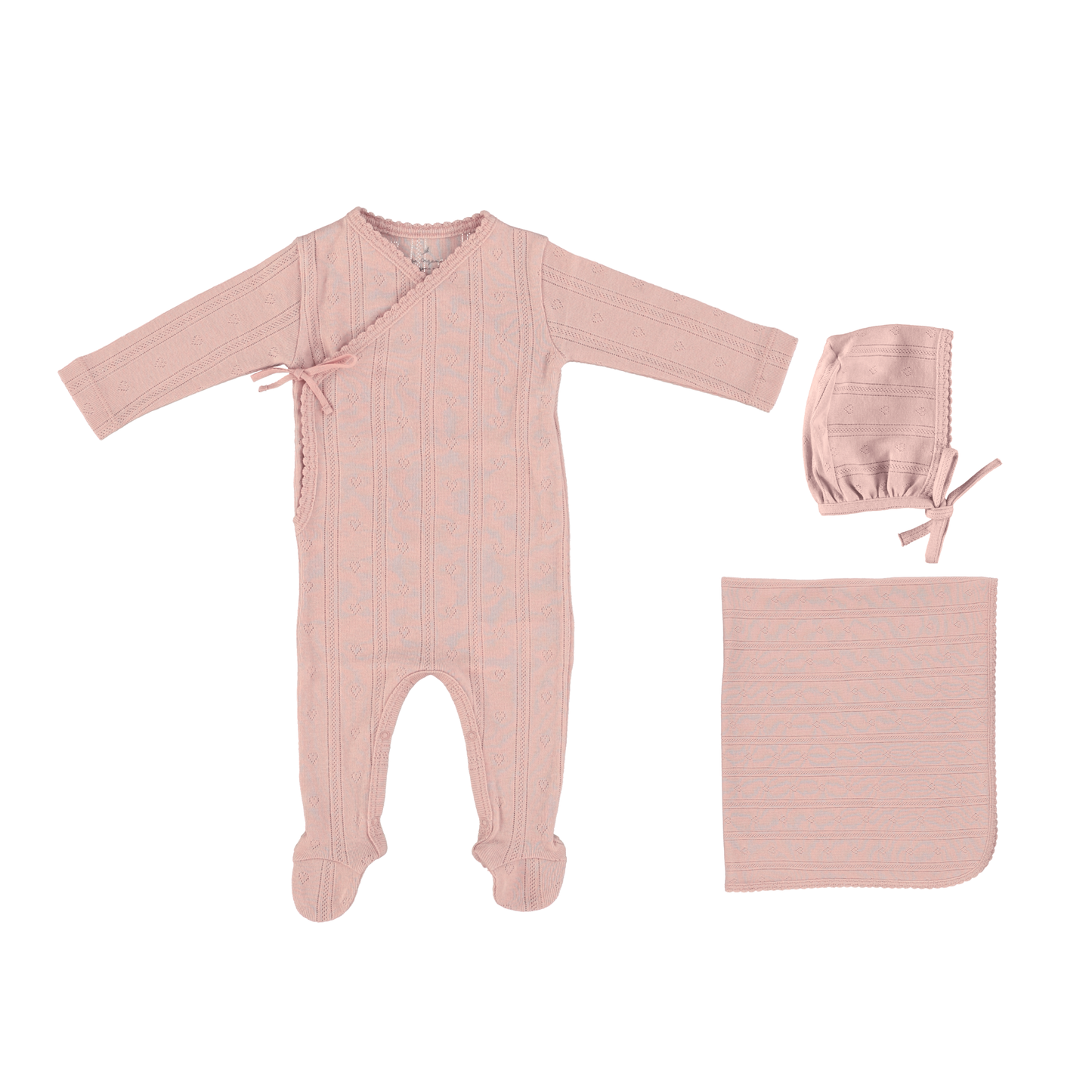 Bebe Organic Blush Bebe Wrap Footie With Bonnet