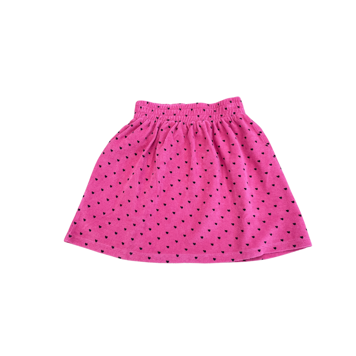 Piupiuchick Pink /Black Hearts Knee Lenght Skirt
