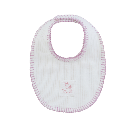 Kipp Baby Pink Bunny Rib Bib