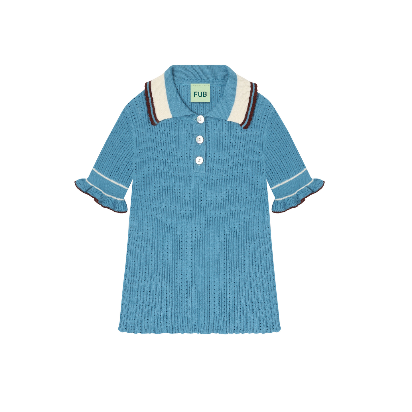 Fub Sea Pointelle Stripe Polo