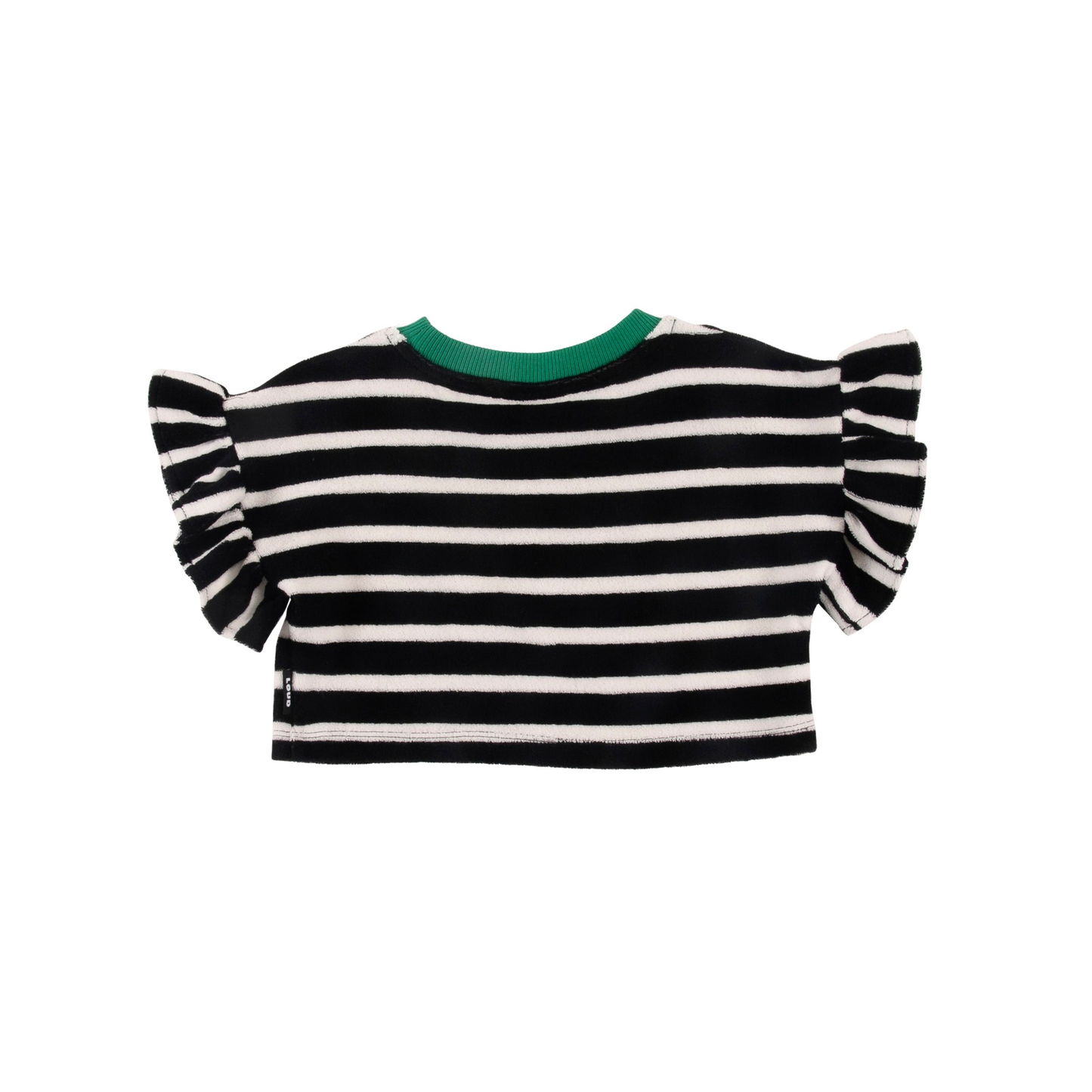 Loud Anthracite Stripe Frappe Ruffle Top