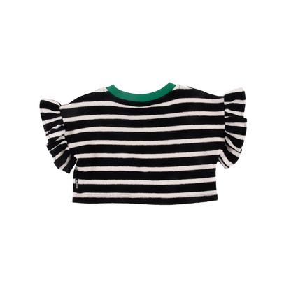 Loud Anthracite Stripe Frappe Ruffle Top