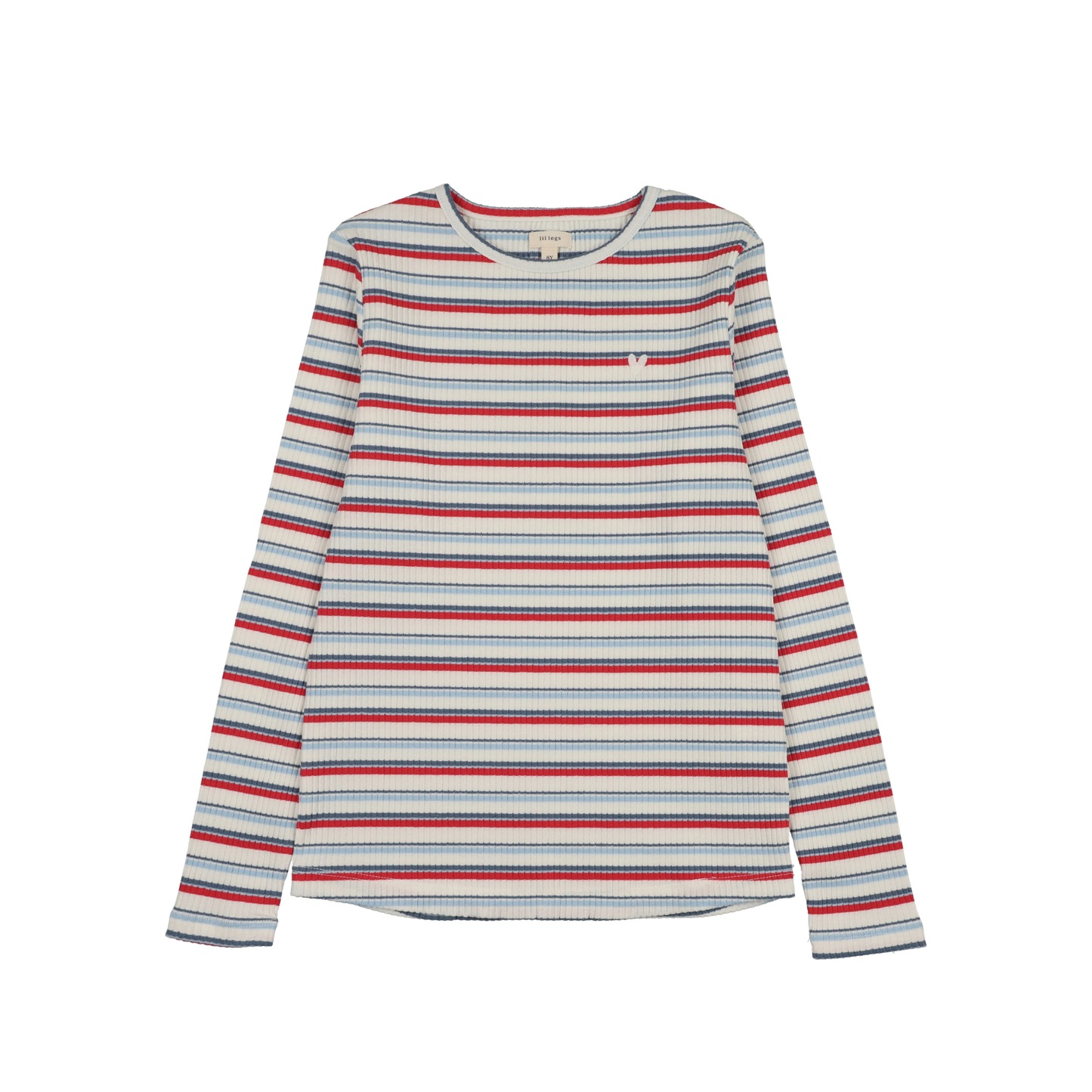 Lil Legs Blue/Red Basic Stripe Tee