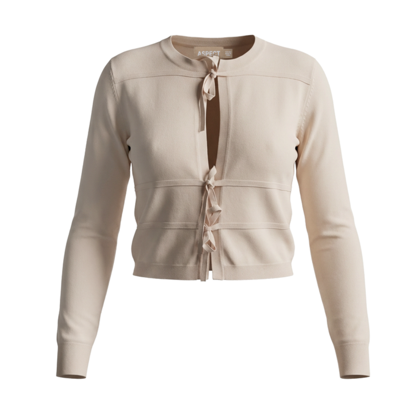 Aspect Natural Crop Cardigan With String Closure