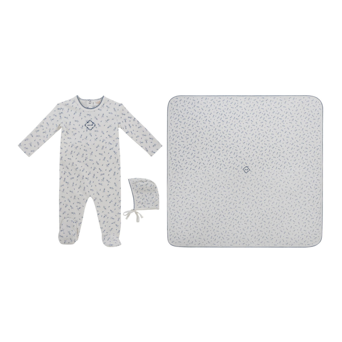 Kipp Baby Blue Petit Pois Footie 3PC Set