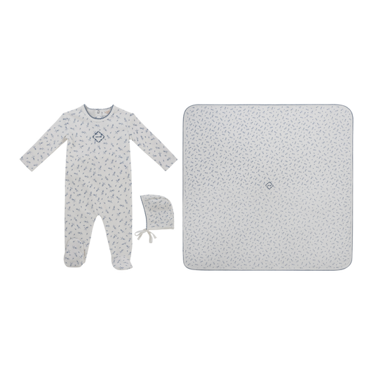 Kipp Baby Blue Petit Pois Footie 3PC Set
