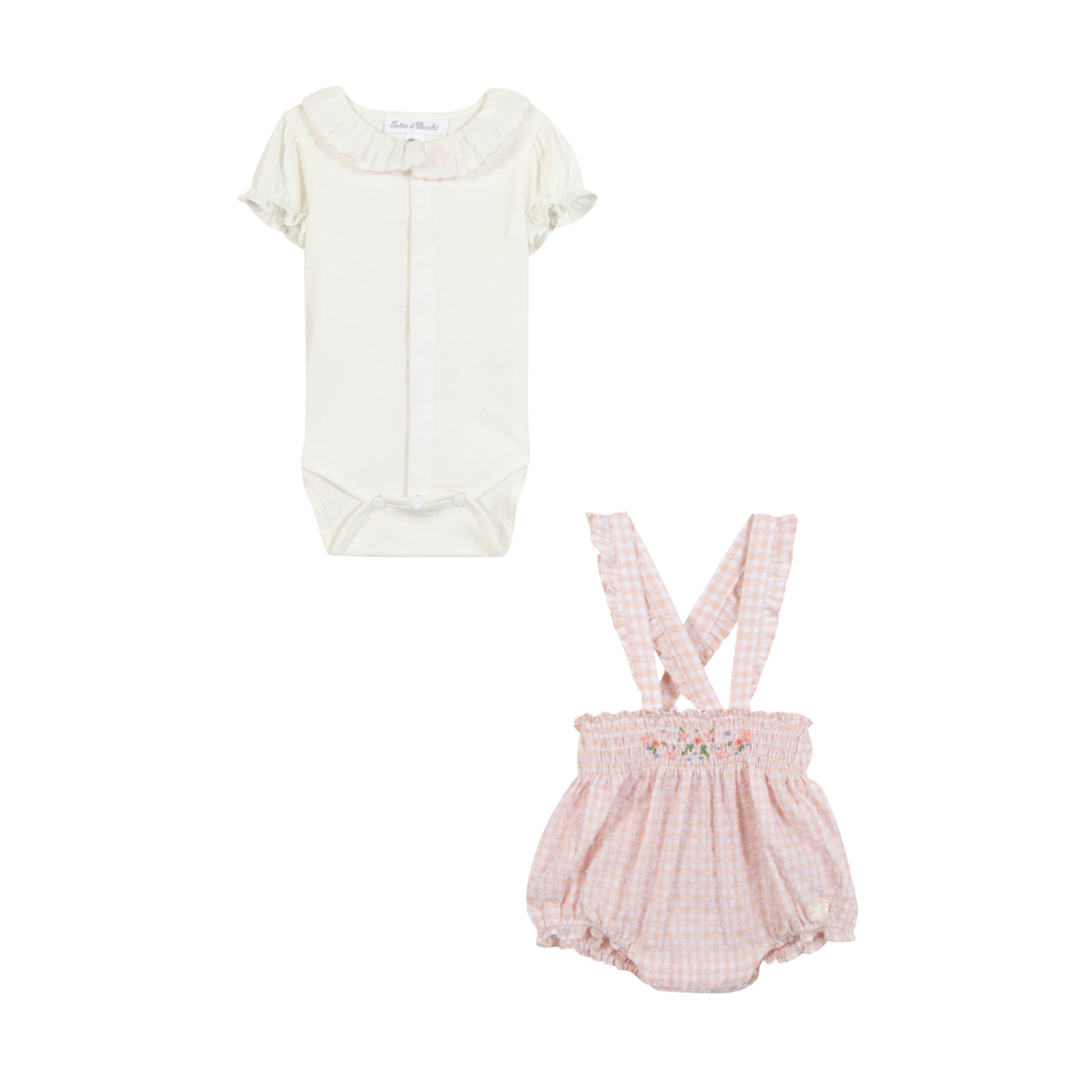 Tartine Et Chocolat Blush Ruffle Romper