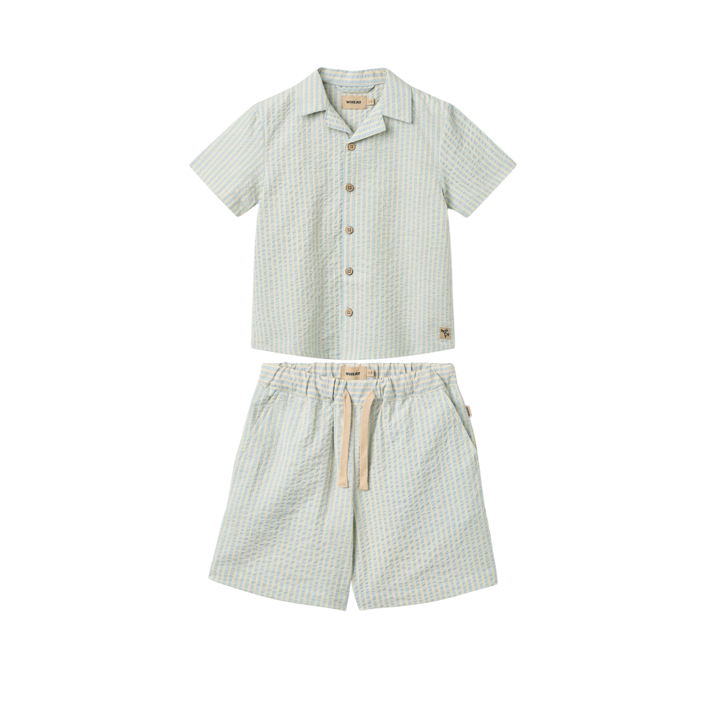 Wheat Anker Stripe Sleeve Shirt Set
