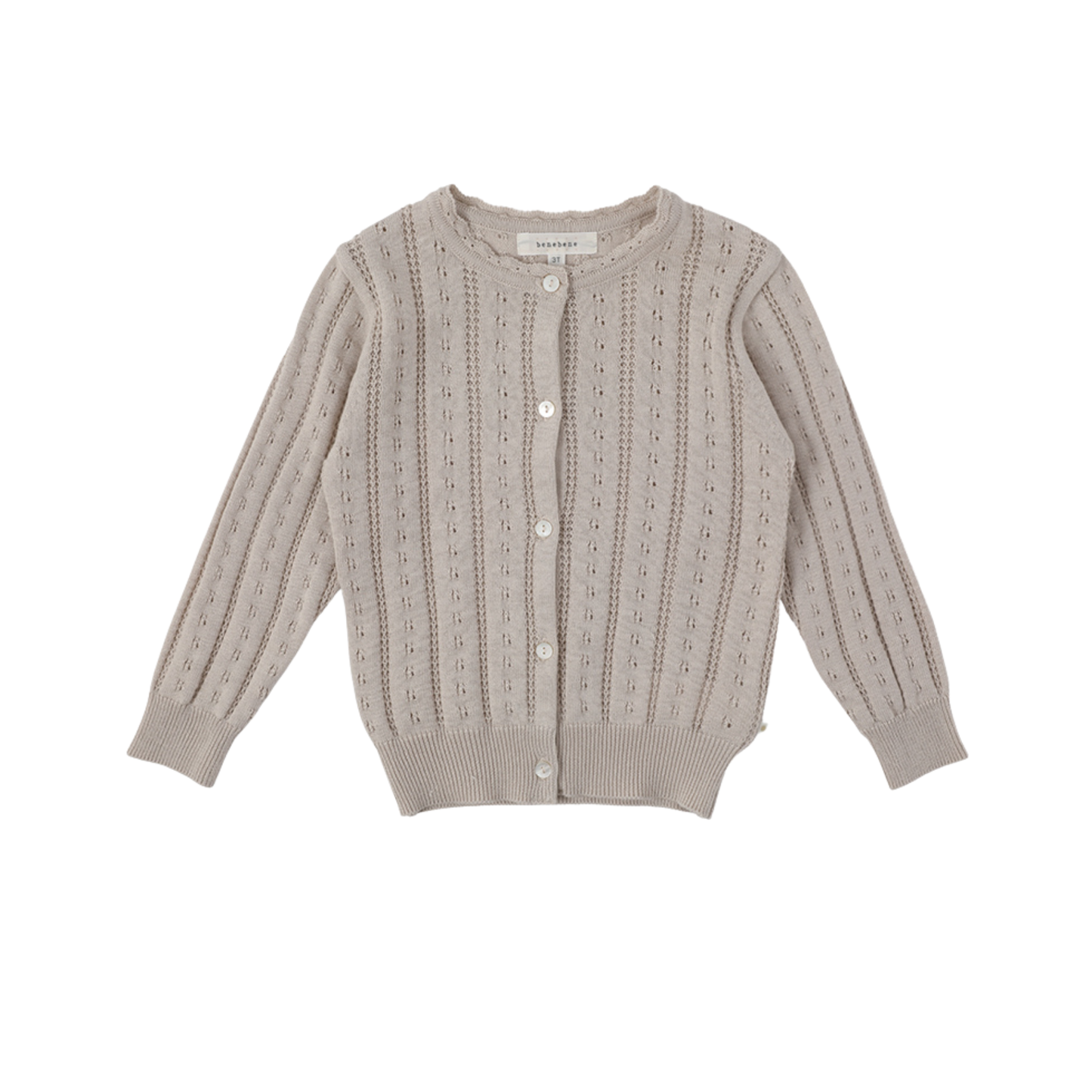 Bene Bene Indi Pink Flutter Eyelet Knit Cardigan